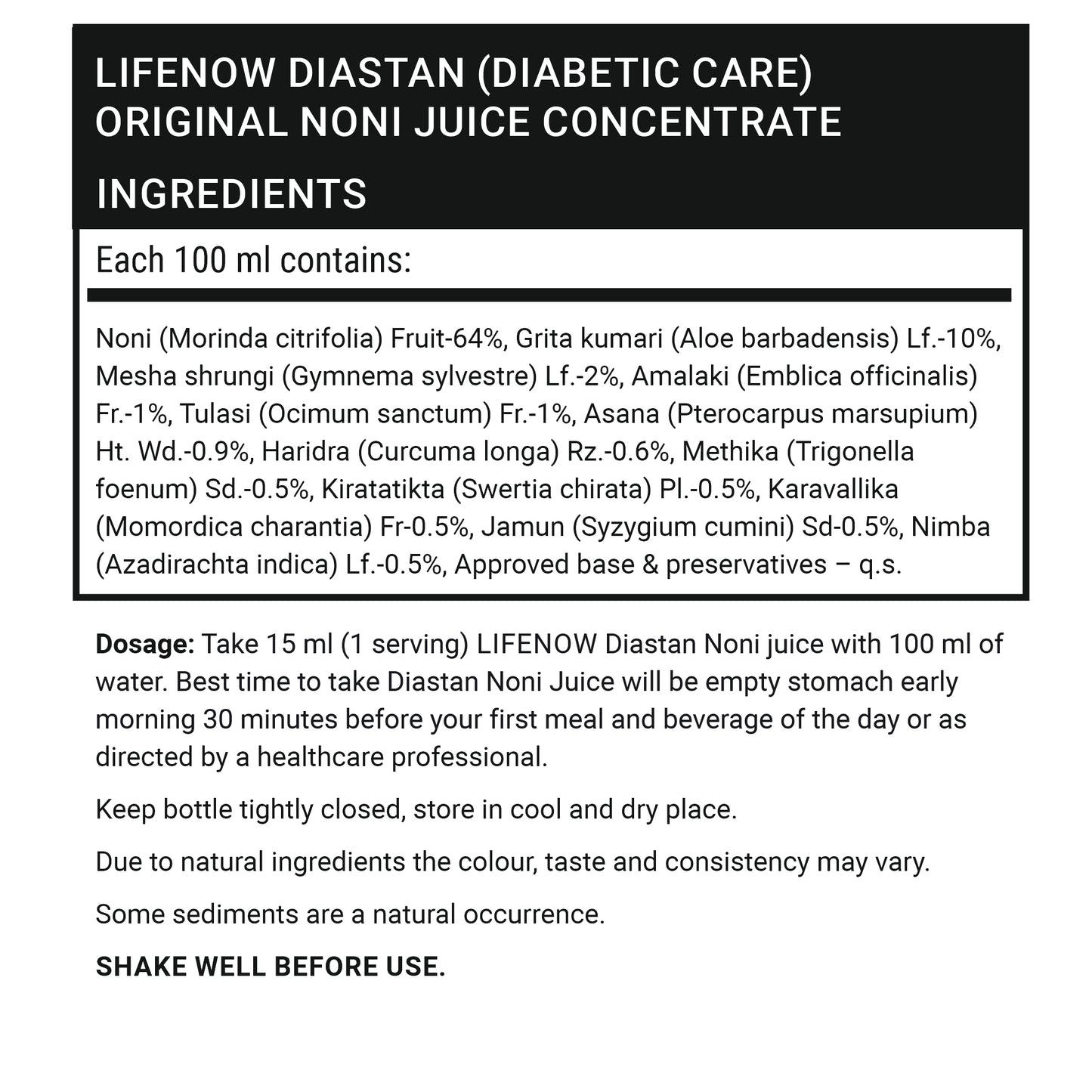 LIFENOW Diastan Noni Juice Ayurvedic , 1ltr