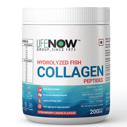 LIFENOW  Hydrolyzed Marine Fish Collagen Peptides, Clinically Proven Ingredient, 200g