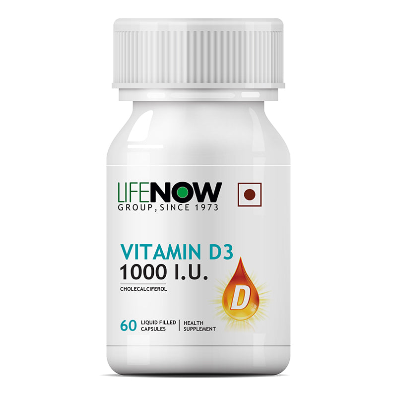 LIFENOW Vitamin D3 1000 IU Supplement (60 Capsules)