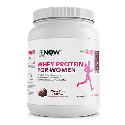 LIFENOW Whey Protein Powder for Women (500g, Chocolate)