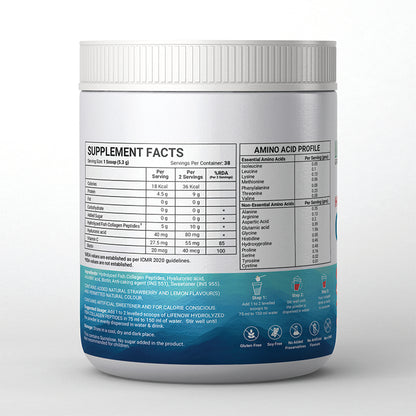 LIFENOW  Hydrolyzed Marine Fish Collagen Peptides, Clinically Proven Ingredient, 200g