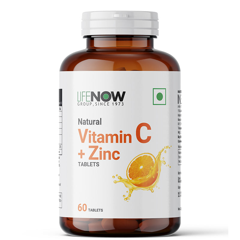 LIFENOW Natural Vitamin C Amla Extract with Zinc Supplement - 60 Tablets