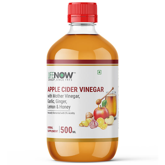 LIFENOW Apple Cider Vinegar with Garlic, Ginger, Lemon, Honey with Mother Vinegar – 500 ml