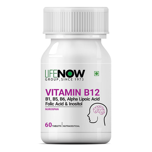 LIFENOW Vitamin B12 ALA Supplement, 60 tablets