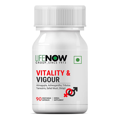 LIFENOW Vitality & Vigour Supplement for Men &amp; Women - 90 Veg. Capsules