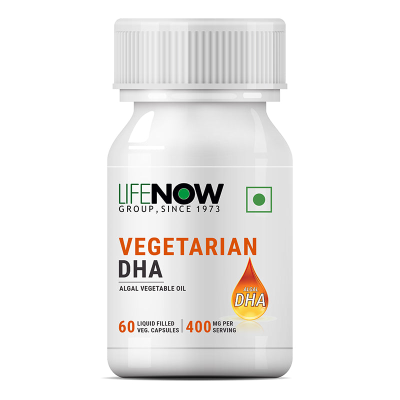 LIFENOW Vegetarian DHA, Omega 3 Algal Oil Supplement, 400mg per serving - 60 Vegetarian Capsules