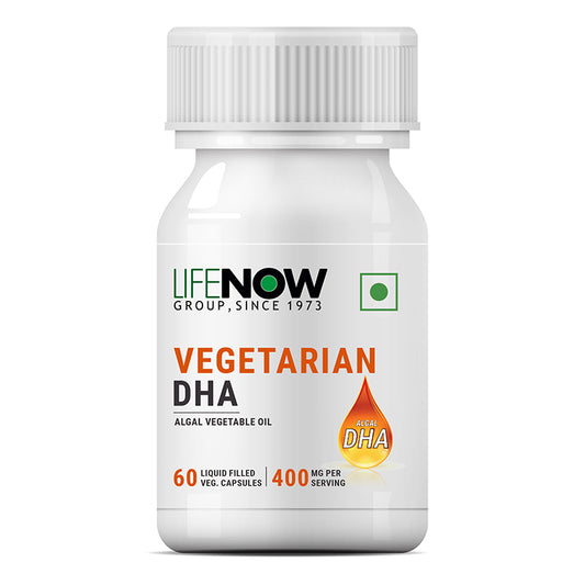 LIFENOW Vegetarian DHA, Omega 3 Algal Oil Supplement, 400mg per serving - 60 Vegetarian Capsules