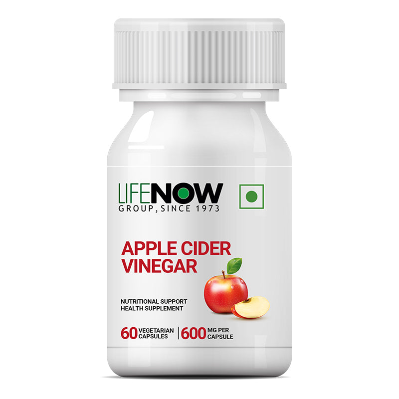 LIFENOW Apple Cider Vinegar Supplement, 600mg - 60 Vegetarian Capsules