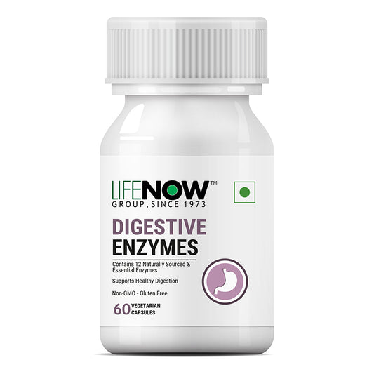 LIFENOW Digestive Enzymes Supplement for Healthy Digestion - 60 Vegetarian Capsules