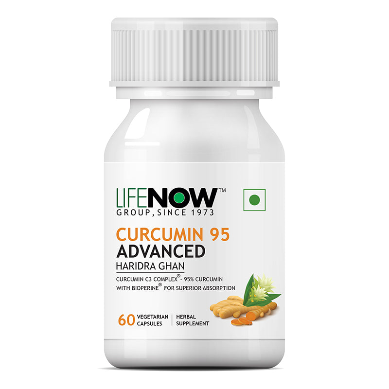 LIFENOW Curcumin (95% Curcuminoids) with Piperine (Bioperine), 500 mg - 60 Veg. Capsules