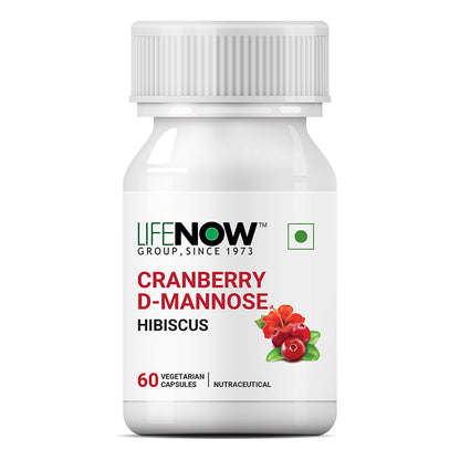 LIFENOW Cranberry 400mg D-Mannose 400mg, Hibiscus 200mg Supplement - 60 Capsules