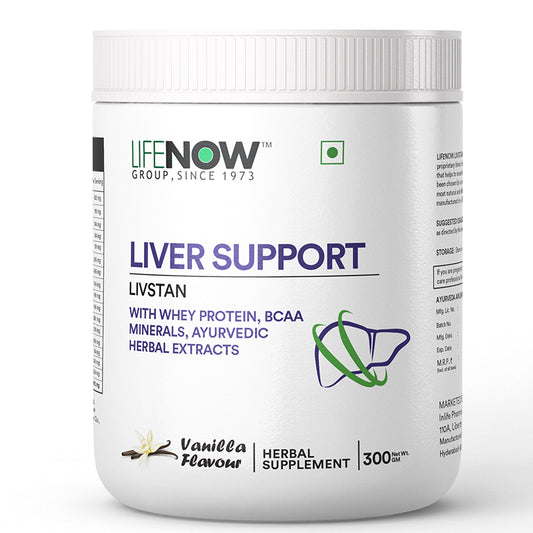 LIFENOW Livstan Liver Support Powder, Whey Protein with Ayurvedic Herbs, 300g (Vanilla)