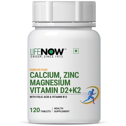 LIFENOW Calcium Magnesium Zinc Supplement - 120 Tablets