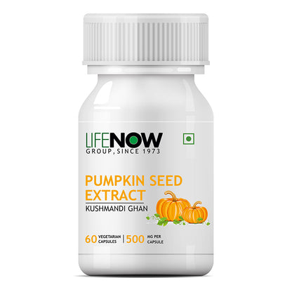 LIFENOW Pumpkin Seed Extract Supplement, 500 mg - 60 Vegetarian Capsules