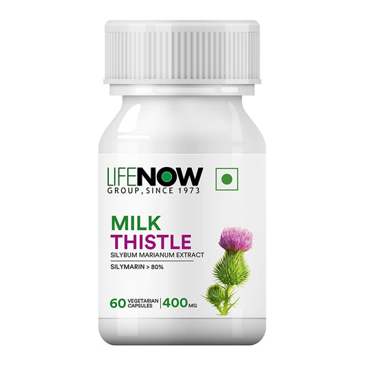 LIFENOW Milk Thistle (80% Silymarin) 400mg, 60 Vegetarian Capsules