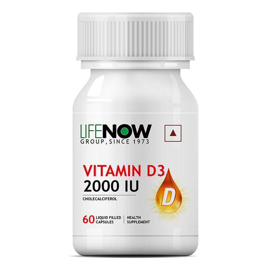 LIFENOW Vitamin D3 2000 IU Supplement (60 Capsules)