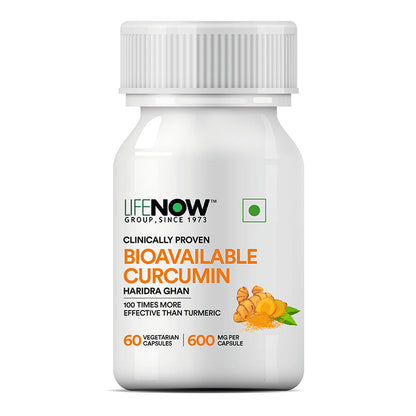 LIFENOW Bioavailable Curcumin Supplement, 600mg - 60 Capsules