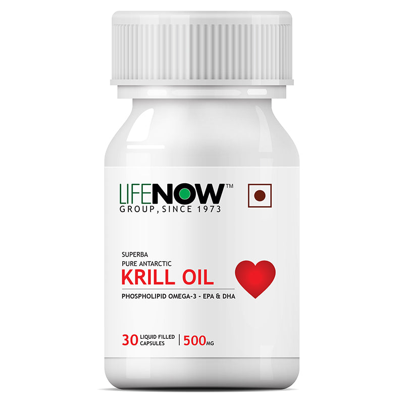 LIFENOW Krill Oil Omega 3 Fatty Acid Supplement, 500mg (30 Capsules)