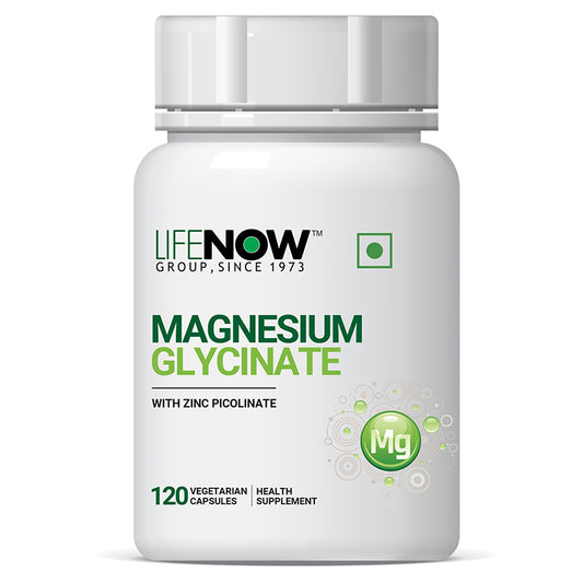 LIFENOW Magnesium Glycinate Supplement - 120 Vegetarian Capsules