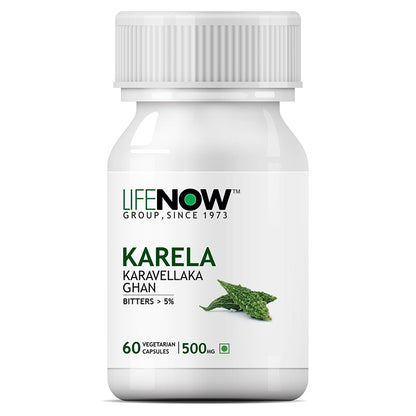 LIFENOW Karela Bitter Gourd Extract Supplement, 500mg (60 Veg. Capsules)