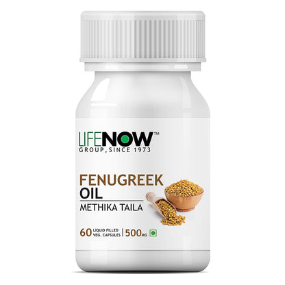 LIFENOW Fenugreek Oil Supplement, 500mg (60 Veg. Capsules)