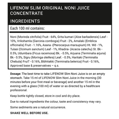 LIFENOW Slim Noni Juice Concentrate - 1 Litre