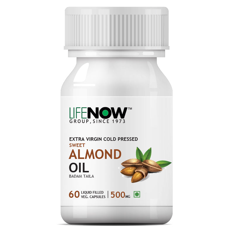 LIFENOW Sweet Almond Oil Supplement, 500mg - 60 Vegetarian Capsules