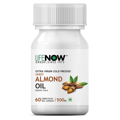 LIFENOW Sweet Almond Oil Supplement, 500mg - 60 Vegetarian Capsules