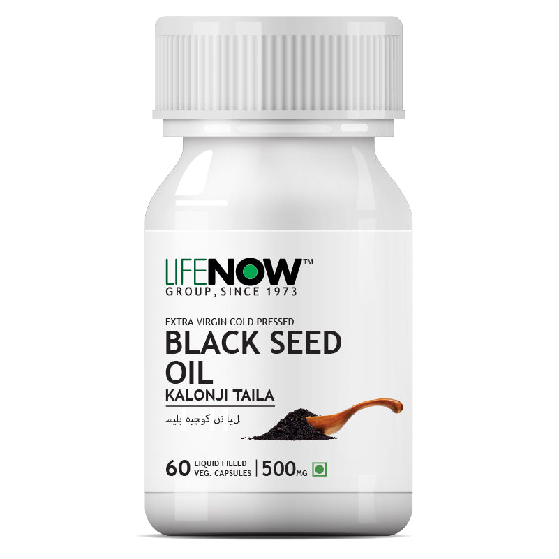 LIFENOW Black Seed (Kalonji) Oil Supplement, 500mg- 60 Veg. Capsules