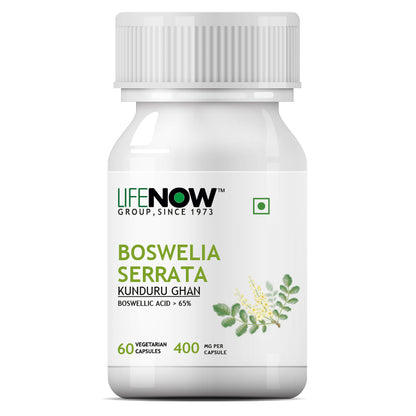 LIFENOW Boswellia Serrata Extract (Boswellic Acid&gt;65%) , 400mg - 60 Vegetarian Capsules