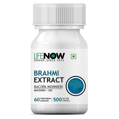 LIFENOW Brahmi Extract (Bacosides 20%) Supplement - 60 Vegetarian Capsules