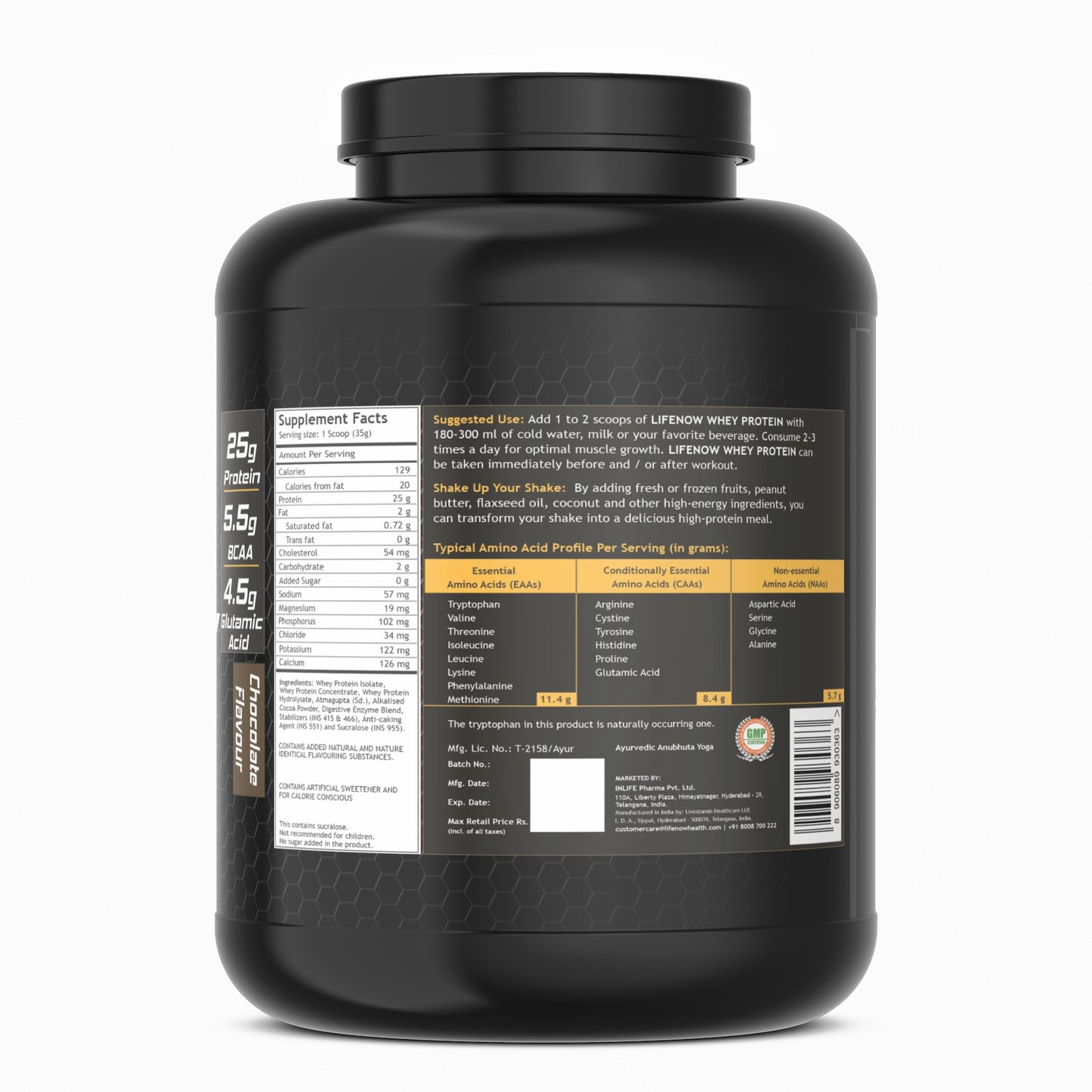 LIFENOW Whey Protein Powder, Bodybuilding Supplement