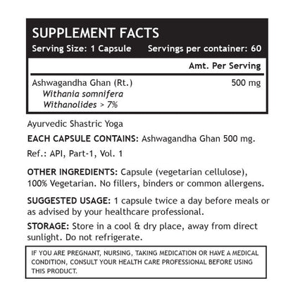 LIFENOW Natural Ashwagandha Supplement (60 Veg. Capsules)