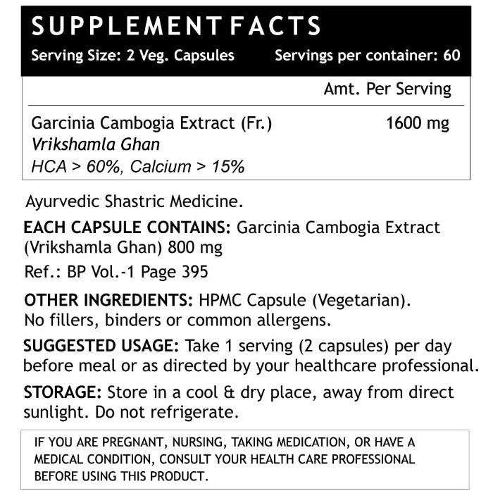 LIFENOW Garcinia Cambogia Extract Supplement, 1600 mg per serving - 120 Vegetarian Capsules