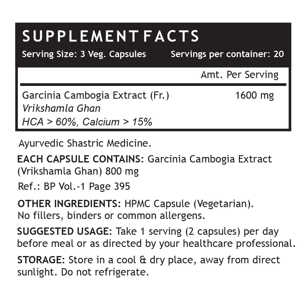 LIFENOW  Garcinia Cambogia Extract Supplement, 1600 mg per serving - 60 Vegetarian Capsules