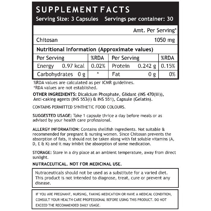 LIFENOW Chitosan Supplement - 90 Capsules